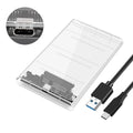 Transparent 2.5-Inch HDD/SSD Enclosure – SATA III to USB 3.0 Type-C, Tool-Free Portable External Drive Case (7mm/9.5mm, up to 2TB)