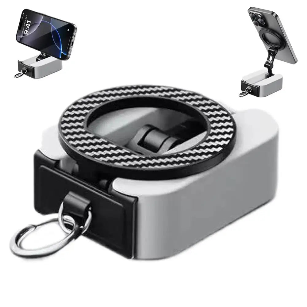 3-in-1 Magnetic Foldable Phone Stand Clip-On Mount for Airplane Tray Table, Desk and Travel