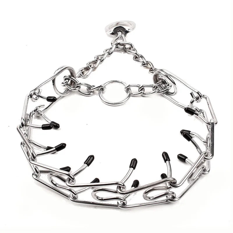 Stainless Steel Pinch Dog Training Collar with Padded Links for Dogs