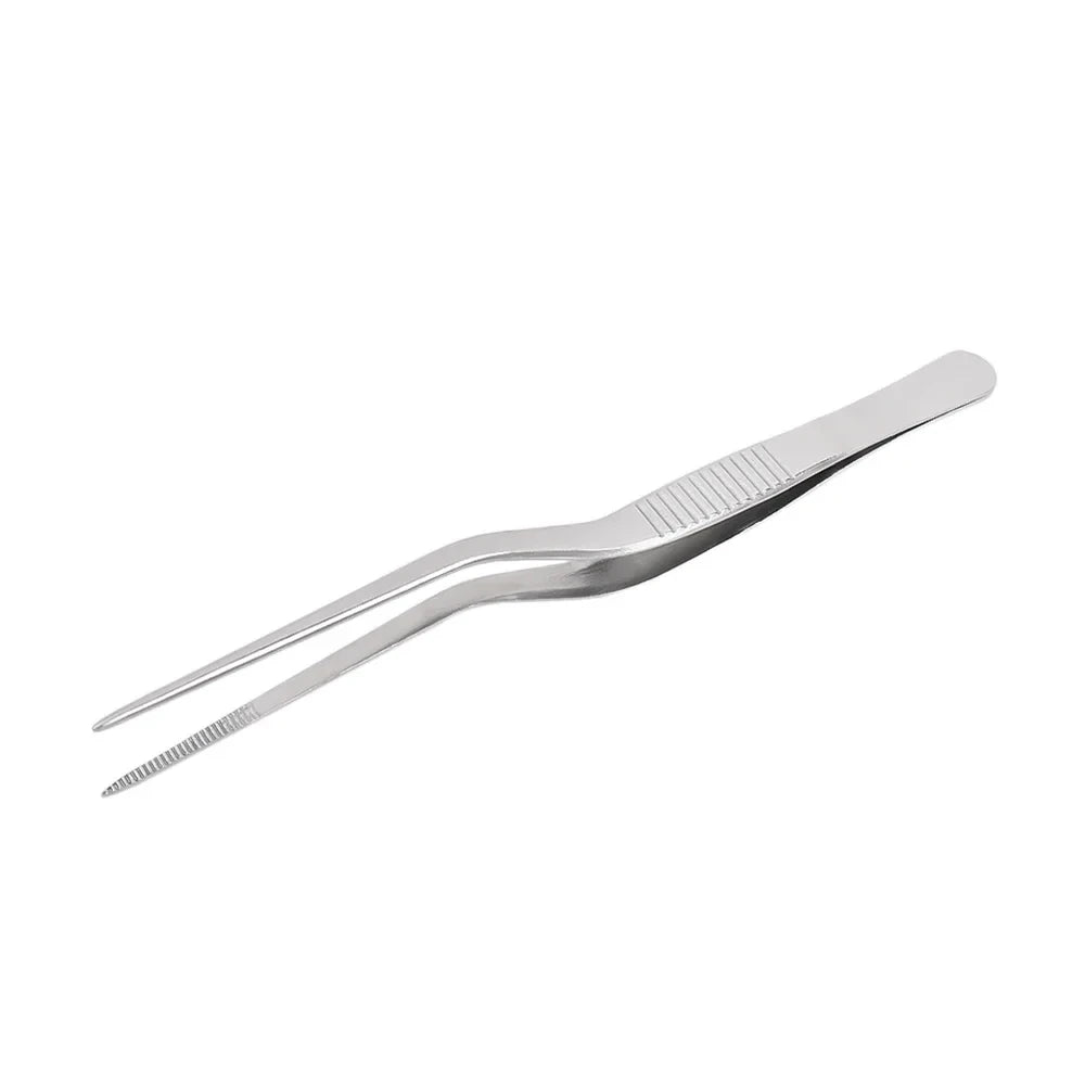 Stainless Steel Kitchen Tweezers & BBQ Tongs, Portable Food Clips — 1 or 3-Pack (14/16/20 cm | 5.5/6.3/7.9 in)
