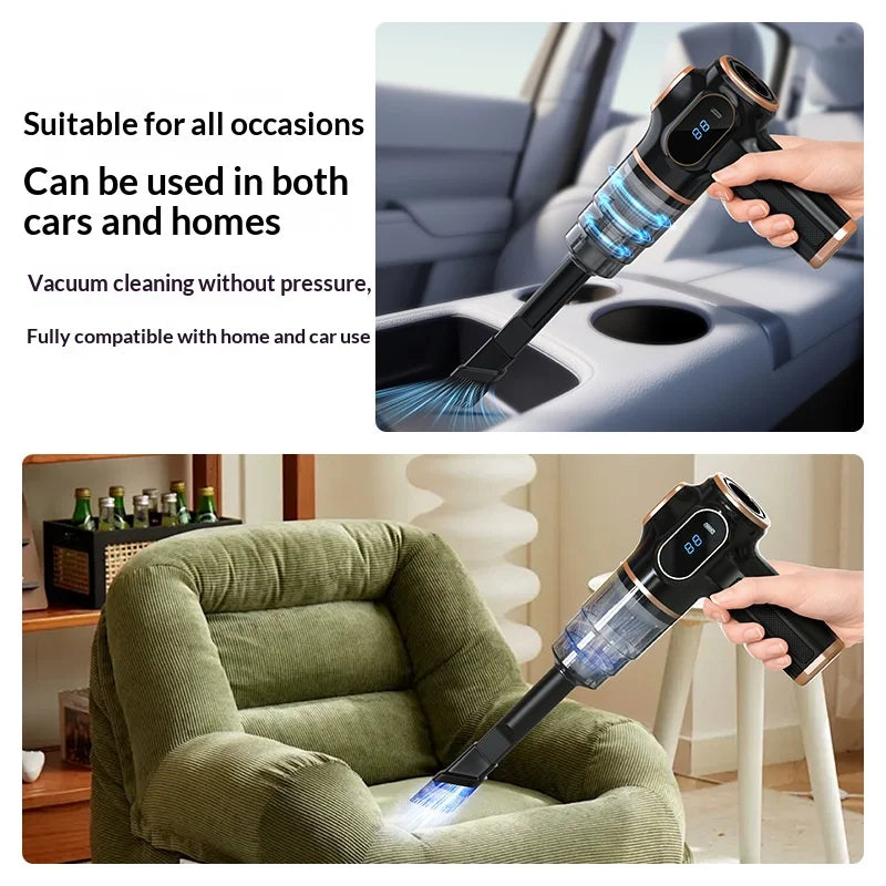 Portable Wireless Handheld Car Vacuum Cleaner — Rechargeable Suction & Blower for Auto Interior
