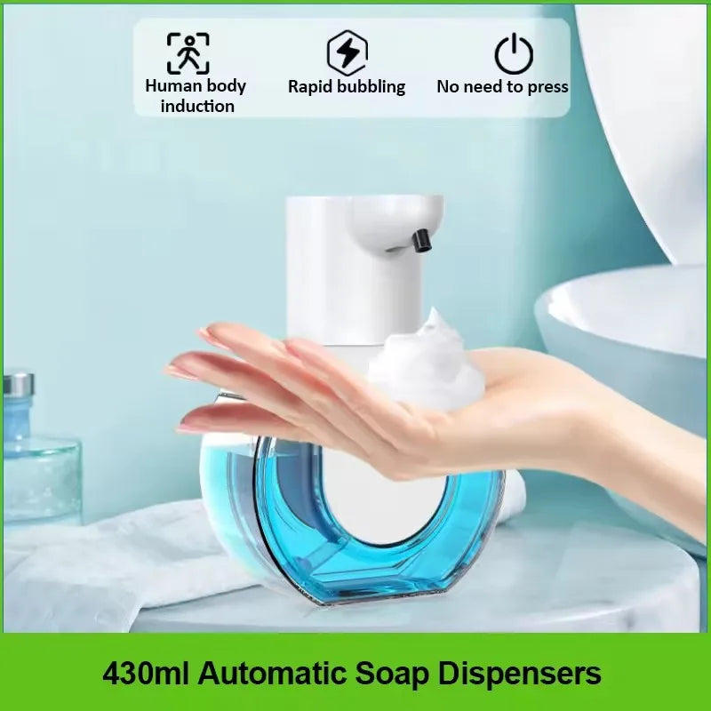 420ml (14.2 fl oz) Touchless Automatic Soap Dispenser - 4-Level Adjustable Foam & Gel, USB Rechargeable, Countertop or Wall-Mount, IPX5 Waterproof
