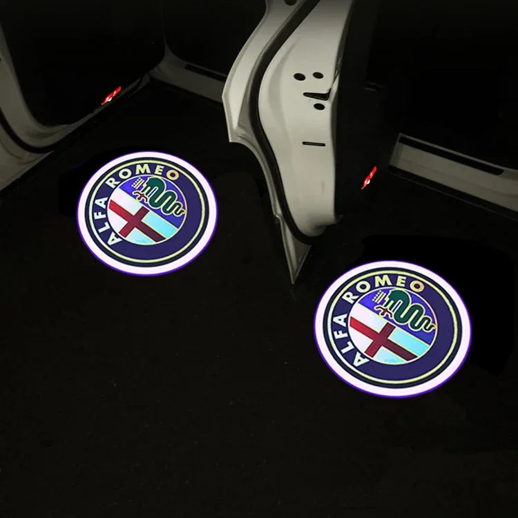 2-Pack LED Car Door Logo Projector Lights Fits Giulia Giulietta Mito Stelvio Brera 147 156 159