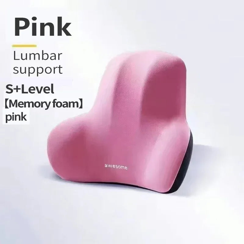 Memory Foam Lumbar Support Pillow for Car, Office & Gaming Chairs, Postpartum Back Pain Relief