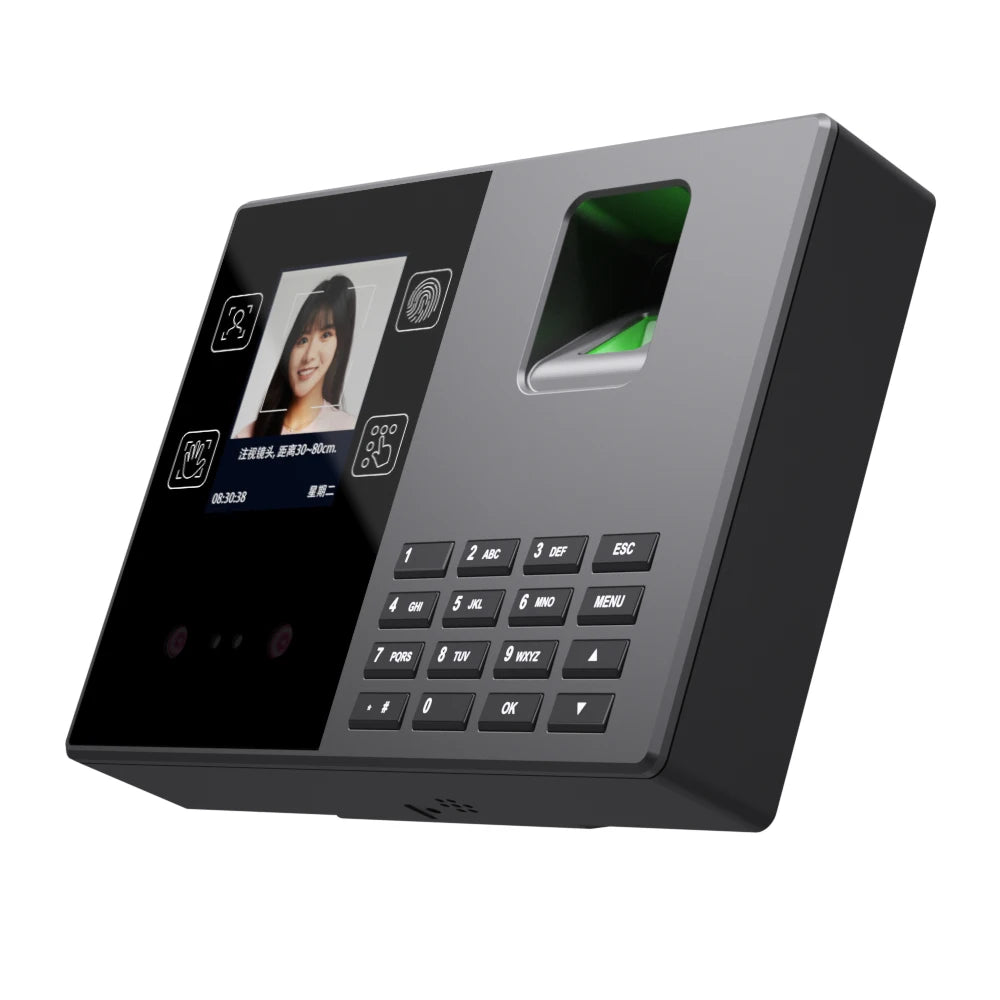 Biometric Attendance Time Clock, Facial Recognition, Fingerprint & Palm Print Reader, Password and ID Card Access