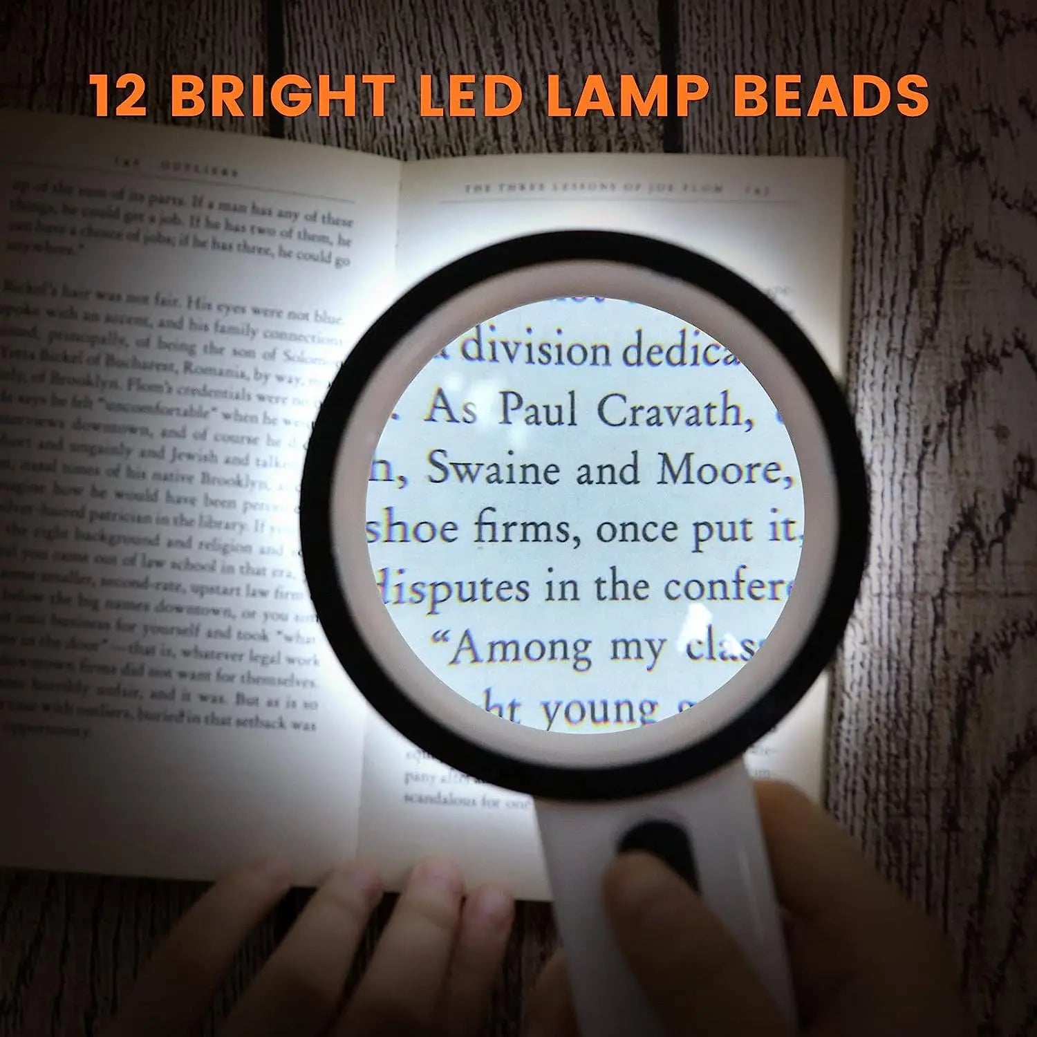 30X Handheld Magnifying Glass with 12 LEDs, Double Glass Lens Illuminated Magnifier for Reading, Jewelry & Watch Repair