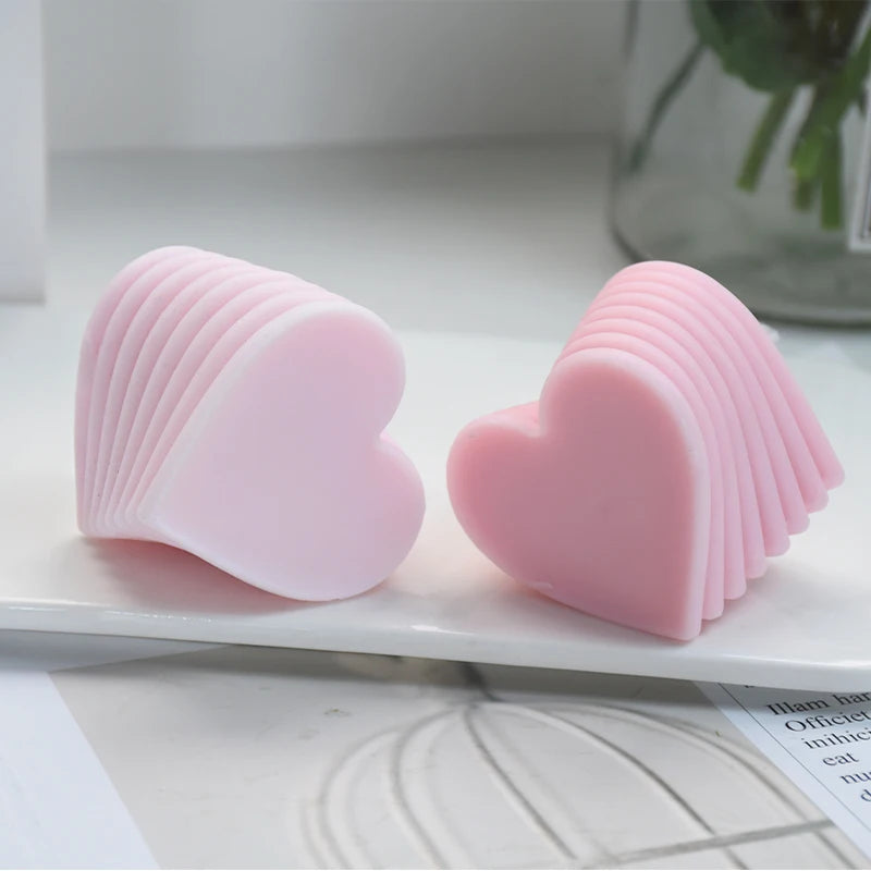 3D Rotating Stacking Heart Silicone Mold for Candle, Soap & Resin DIY Crafts