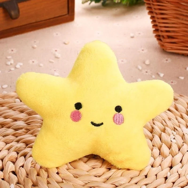 Squeaky Plush Pentagram Pet Toy for Dogs & Cats, Soft Fleece Squeaker, 3.9-5.1 in (10-13 cm)