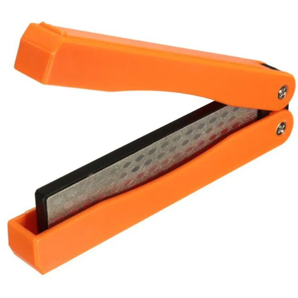 Portable Folding Pocket Knife Sharpener - Double-Sided Diamond Whetstone for Kitchen, Camping & Outdoor Use