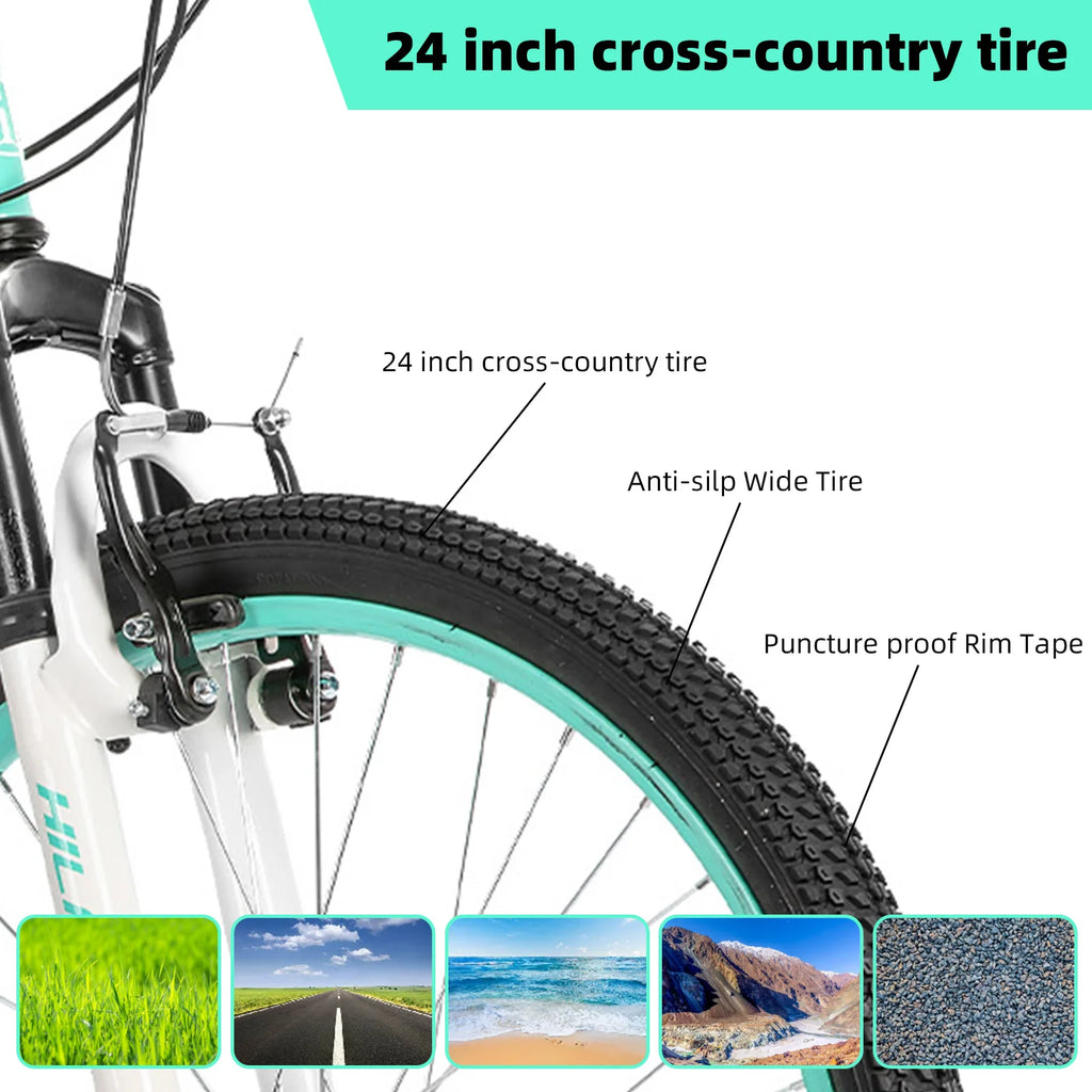 20-Inch (500mm) Kids Mountain Bike – Single-Speed Bicycle for Boys & Girls with Dual Hand Brakes & Kickstand
