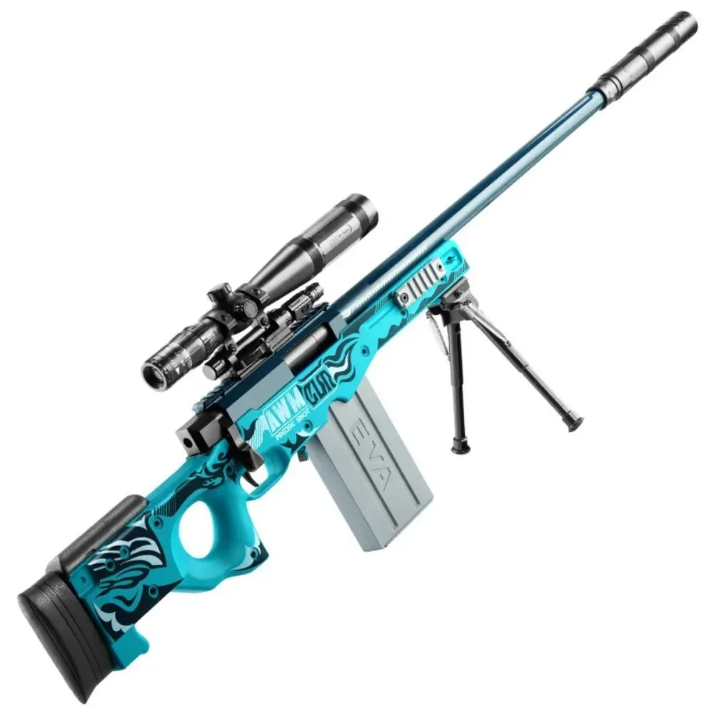 Soft Bullet Toy Sniper Rifle - Manually Loaded Toy Rifle for Outdoor CS Combat & Roleplay, Gift for Teens & Adults