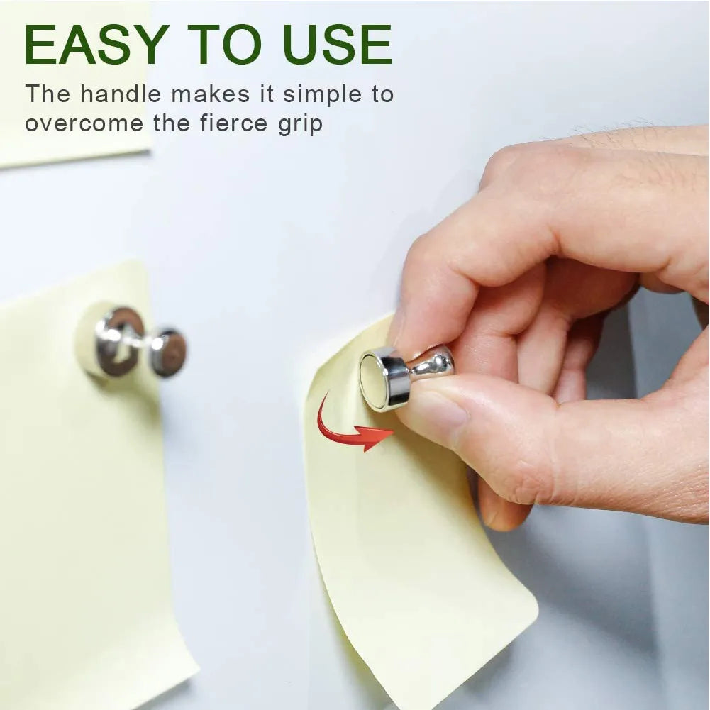 10/20-Pack Neodymium Cone Magnetic Push Pins — Strong Fridge & Magnetic Board Magnets with Portable Storage Case
