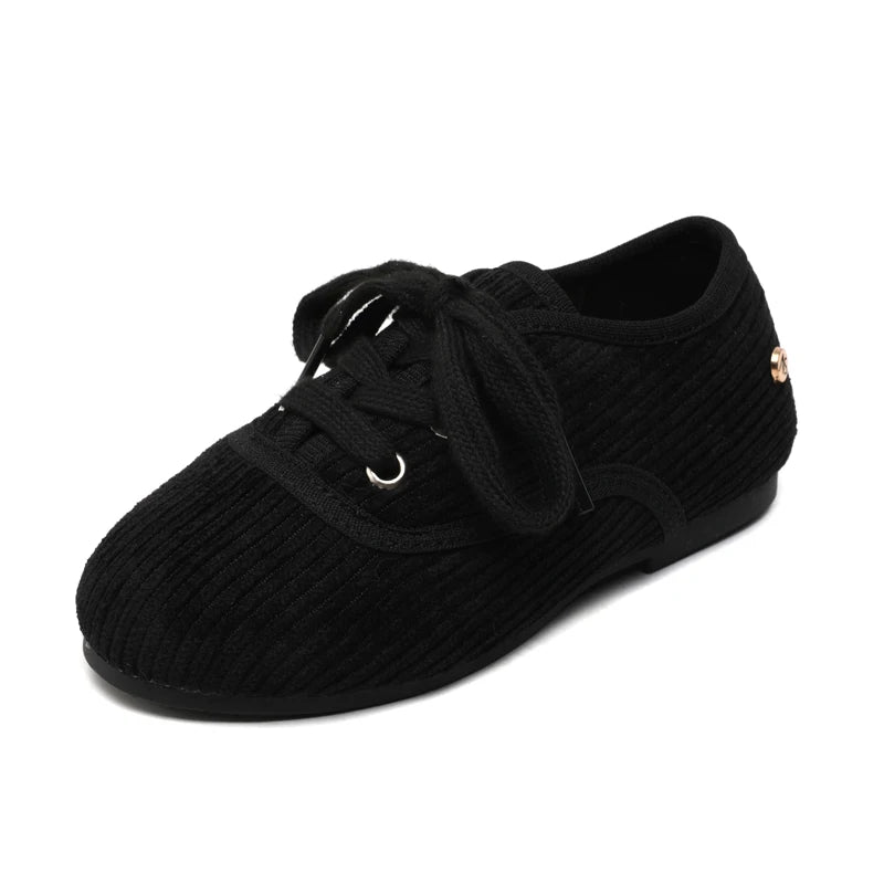 Kids Leather Slip-On Mary Jane Flats — Black Unisex Toddler & Children Oxford Loafers