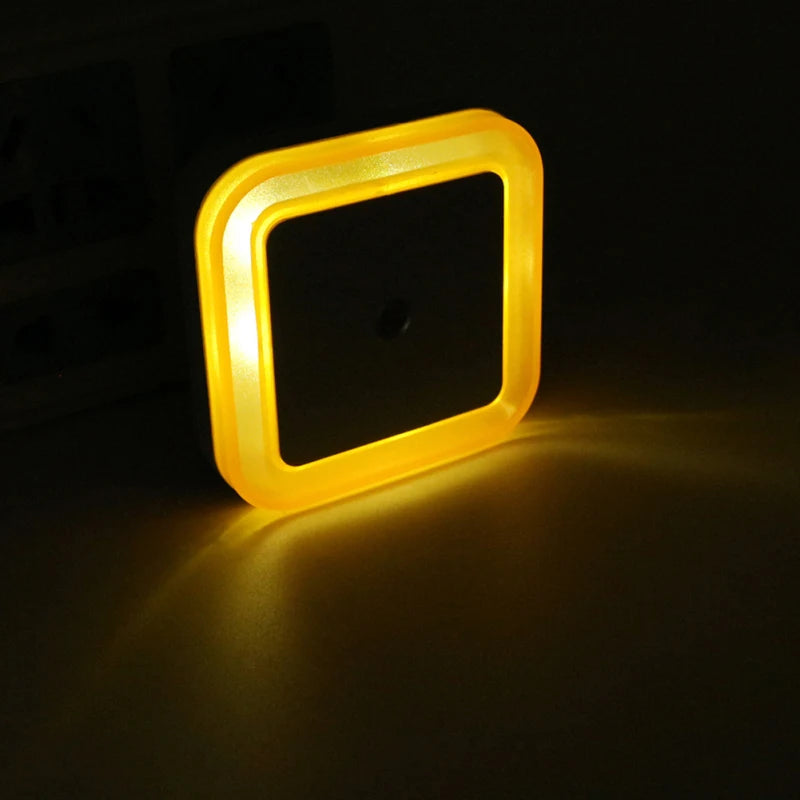 LED Sensor Night Light with EU Plug - Auto On/Off 360° Blue Nightlight for Bedroom, Nursery & Kids