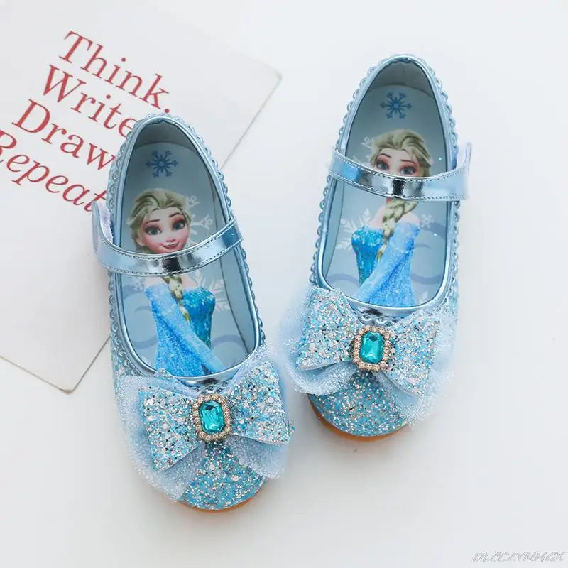 Girls Princess Crystal Flower Soft-Bottom Baby Shoes - PU Leather Flat Toddler Shoes