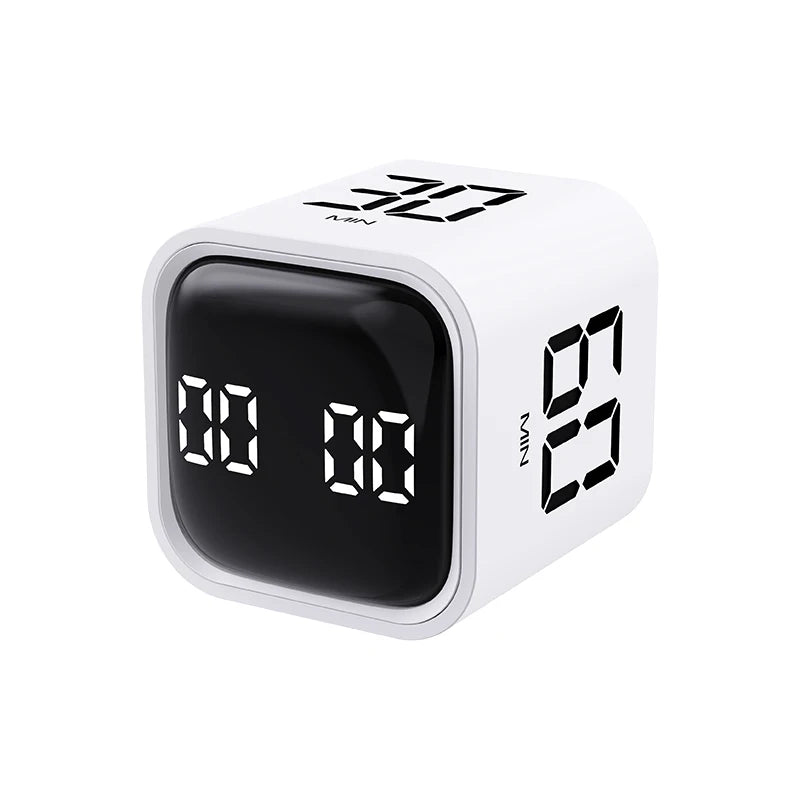 Gravity Flip Digital Timer with Silent Vibration and Sound Alarm, Adjustable 5–60 Minute Countdown for Cooking, Study & Work