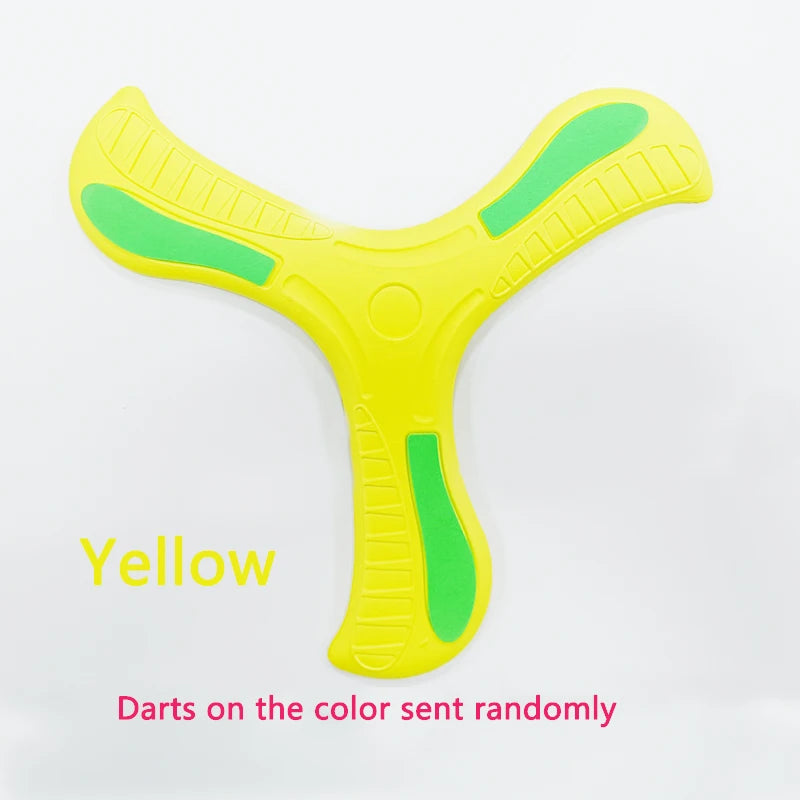 Soft Foam Boomerang Flying Disc for Kids & Adults - 9 x 9 in (23 x 23 cm) Three-Leaf Outdoor Throwing Toy, Unisex