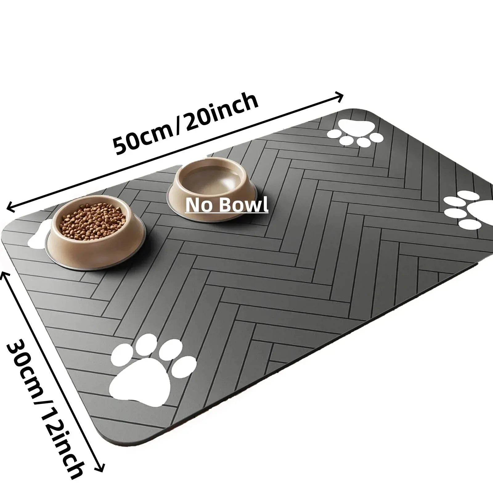 Absorbent Pet Feeding Mat with Non-Slip Rubber Backing - Waterproof Placemat for Dogs & Cats (20 x 30 cm / 7.9 x 11.8 in; 30 x 50 cm / 11.8 x 19.7 in; 40 x 60 cm / 15.7 x 23.6 in)
