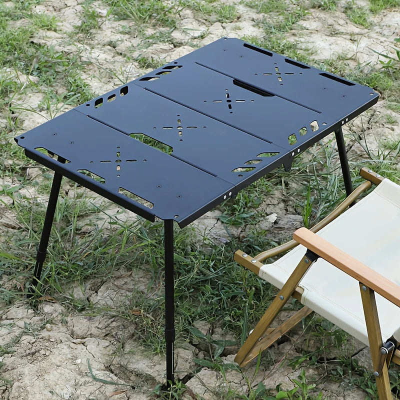 Folding Aluminum Camping Table 72 x 47 cm (28.3 x 18.5 in) Adjustable Height 34/54 cm (13.4/21.3 in) Portable Picnic BBQ Table