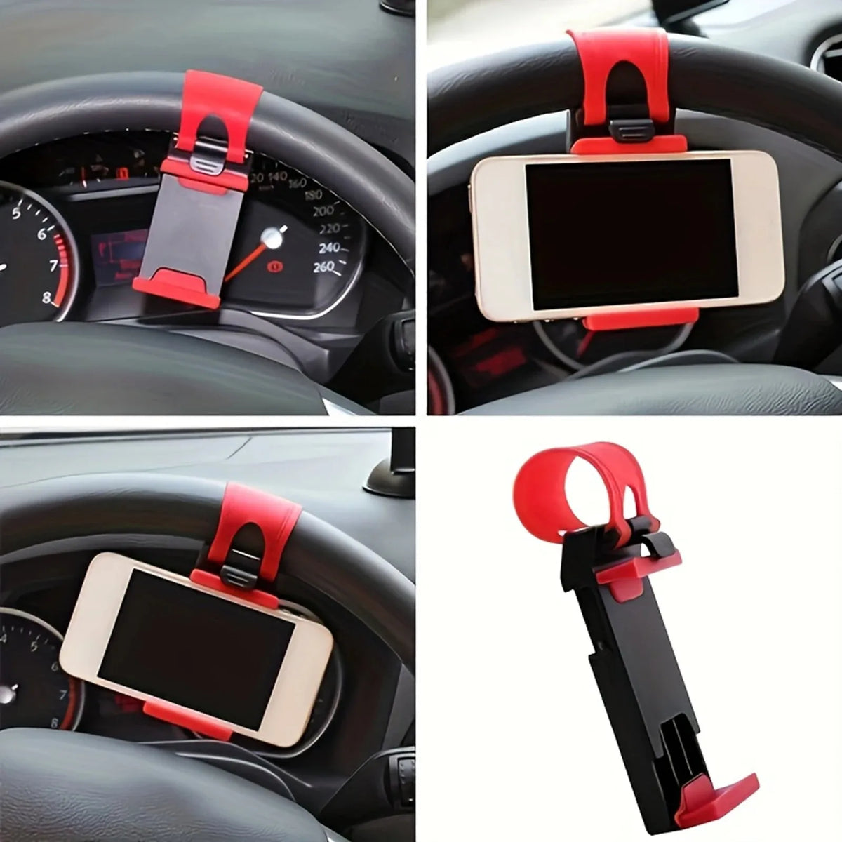 Universal Steering Wheel Phone Mount Clip – Hands-Free Car Phone Holder for Navigation