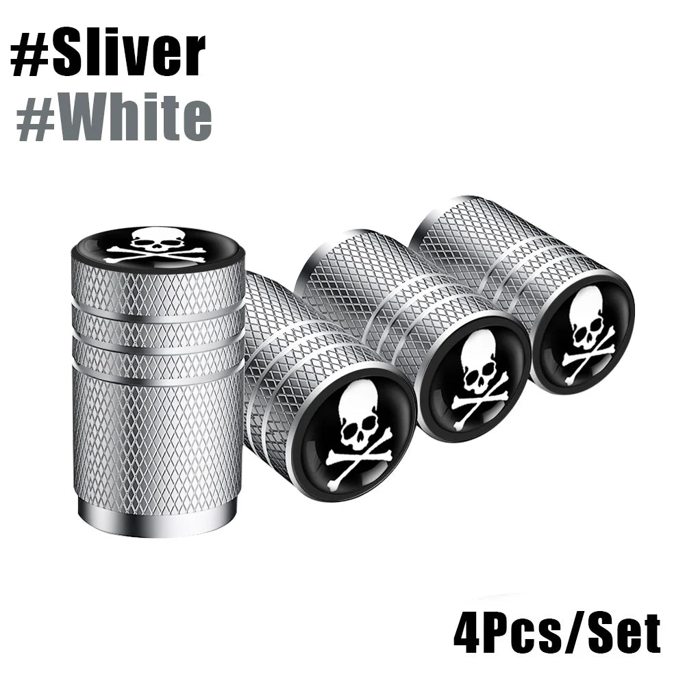 4-Pack Aluminum Tire Valve Stem Caps — Universal Dustproof Air Valve Caps for Car, Bike & Motorcycle
