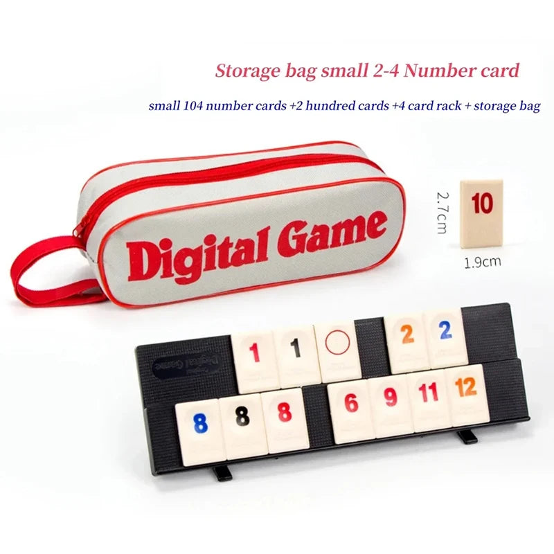 Rummy Cube Tile Game Set — 106 Tiles with 4 Racks & Portable Case — Travel Family Board Game