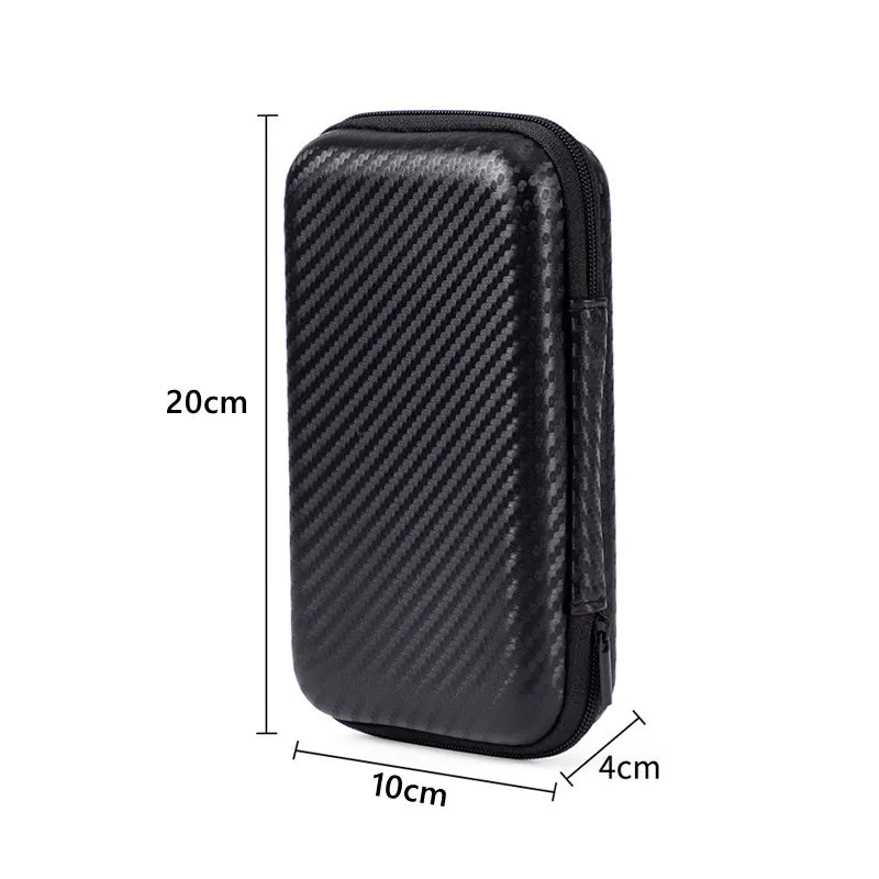 Portable EVA Zipper Pouch Cable Organizer for Chargers Power Banks & External Hard Drives - Single or 2-Pack