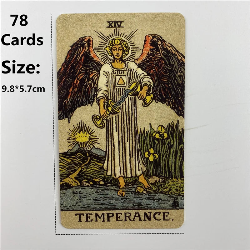 Gilded Borderless Tarot Card Deck in Metal Box with English Guidebook – Classic Vision Artwork