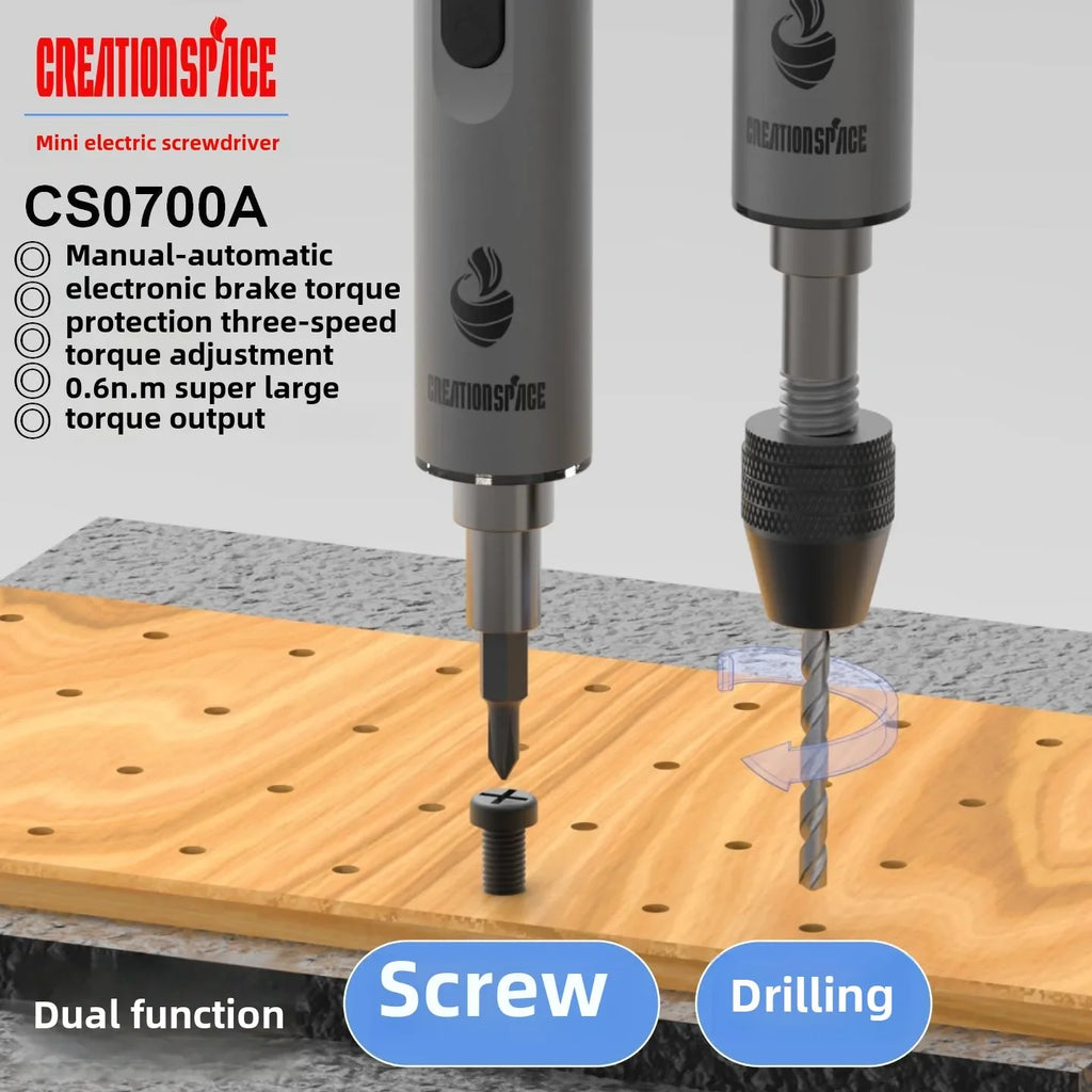 Cordless Mini Electric Drill and Screwdriver Set Brushless 3.6V 32W Dual-Purpose Power Tool