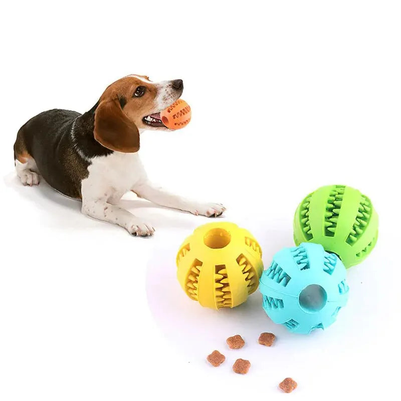 Dog & Cat Chew Toy Ball, Non-Toxic Bite-Resistant Treat Feeder & Dental Cleaning Ball