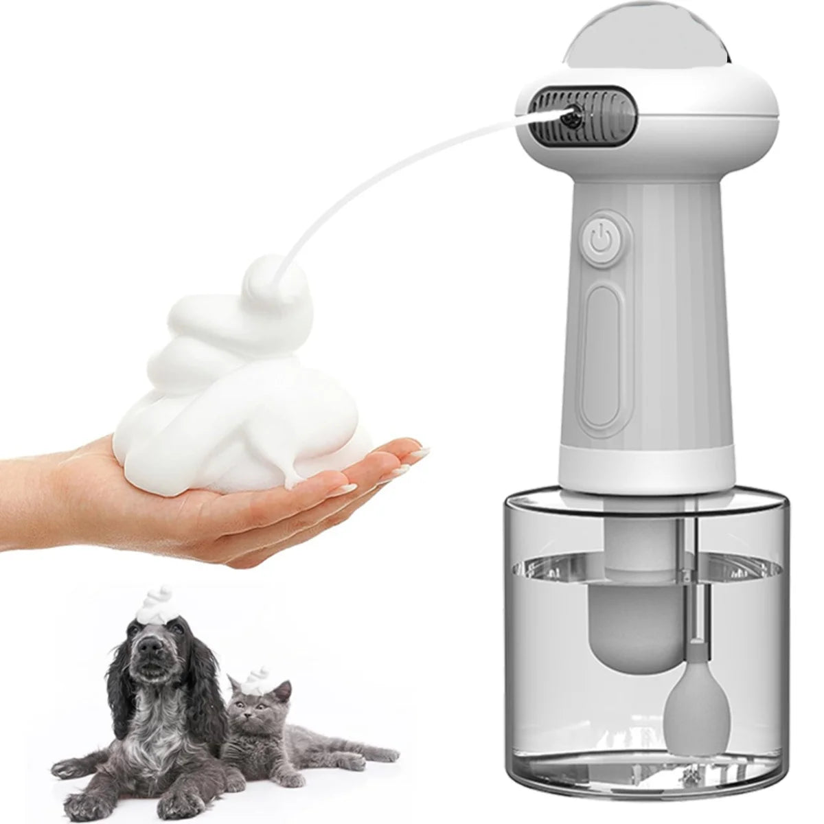 UFO Flying Saucer Pet Foam Dispenser – USB Rechargeable Automatic Soap Foamer for Cats & Dogs