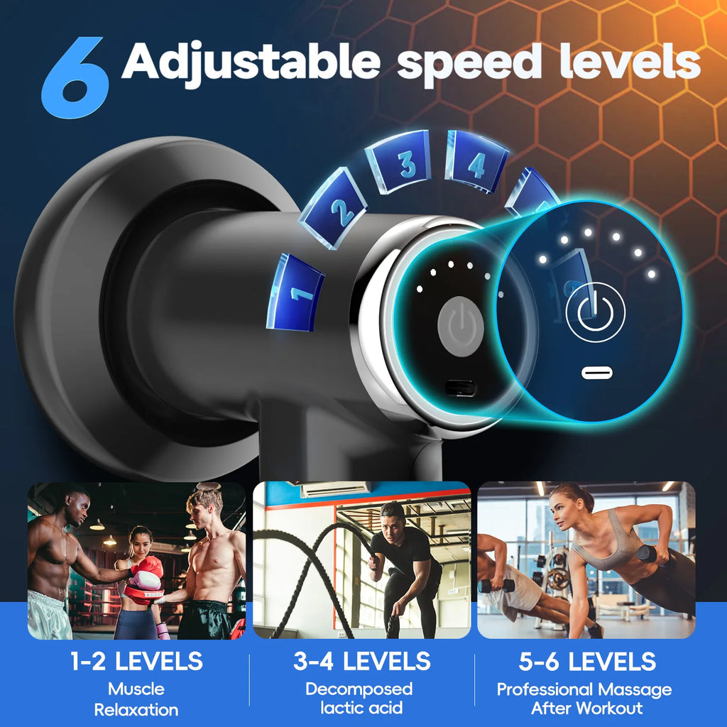 USB-C Rechargeable Body Sculpting Massager with 5 Washable Heads – Cellulite & Deep Tissue Full-Body Massage for Abdomen Back Butt Legs Arms