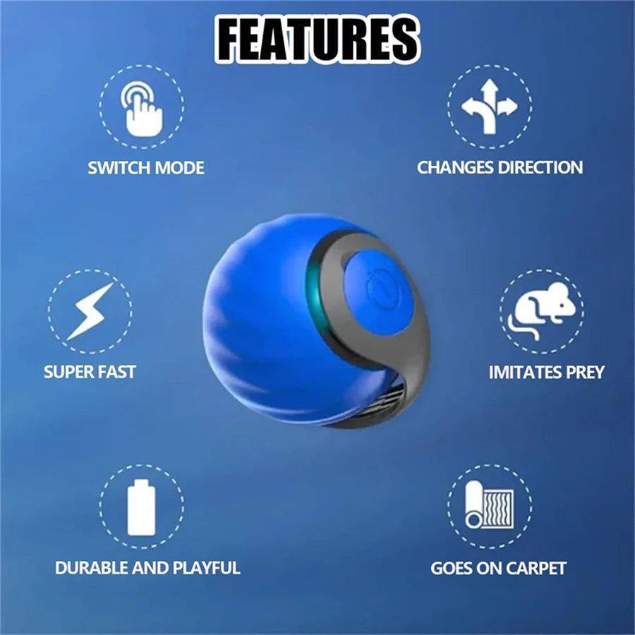 Interactive USB Rechargeable Cat Toy Ball view 6