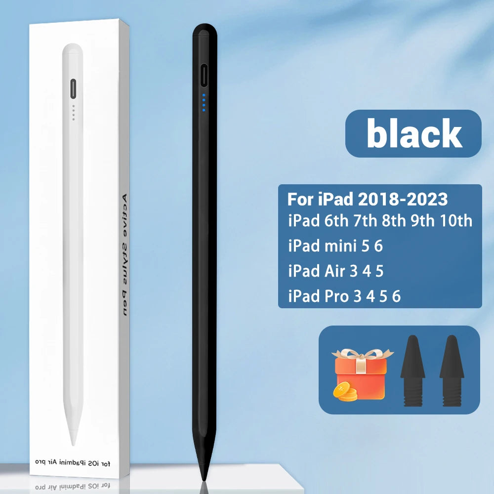 iPad Stylus Pen with Palm Rejection, Power Display & USB-C Fast Charging — Magnetic Attachment, No Bluetooth