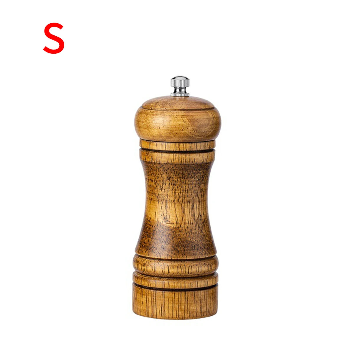 Oak Wood Manual Pepper Grinder – 5-inch (12.7 cm), 8-inch (20.3 cm), 10-inch (25.4 cm) Salt & Pepper Mill, Manual Spice Grinder
