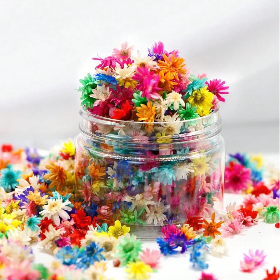 120PCS Small Daisy Artificial Flower Heads for Resin Jewelry, Candle Making & DIY Crafts