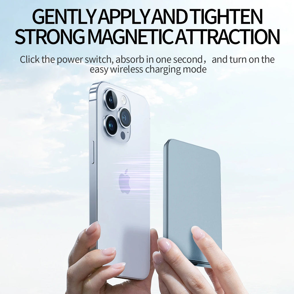 Ultra-Thin Magnetic Wireless Power Bank 20W - Alloy Portable MagSafe-Compatible Charger