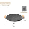 30cm (11.8in) Non-Stick BBQ Grill Pan – Stovetop & Camping Korean-Style Grill Plate with Wooden Handle