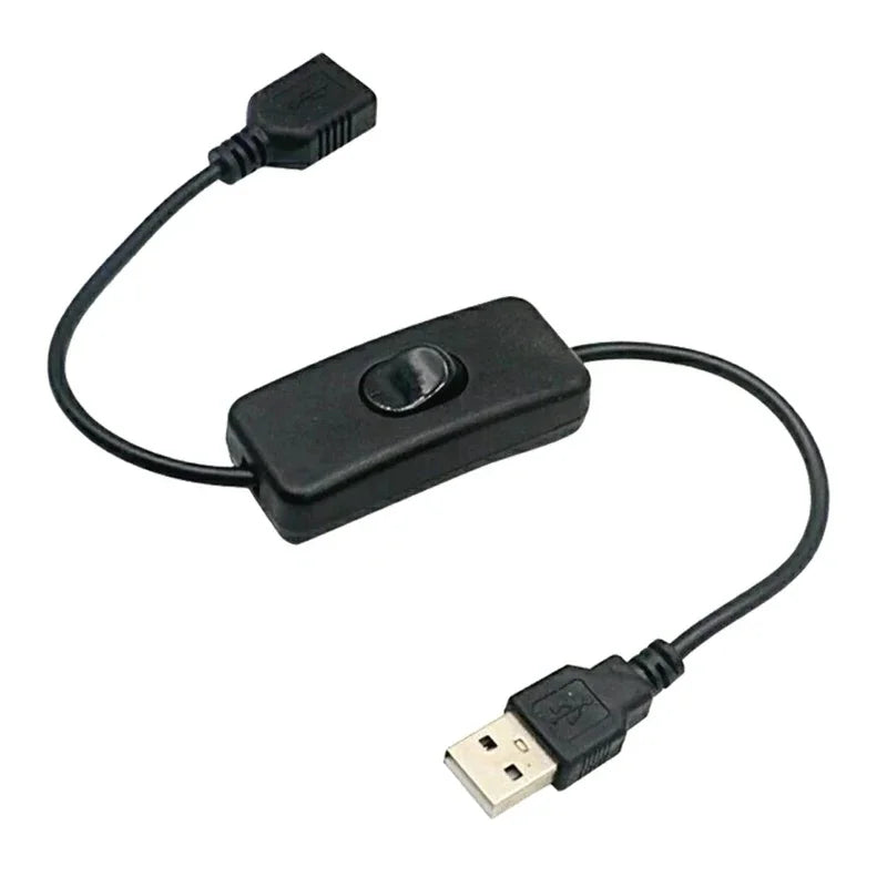 2-Pack USB A Male to Female Power Extension Cable with On/Off Switch – 11.02in (28cm) Inline Toggle for LED Lamps, USB Fans, Desk Lights