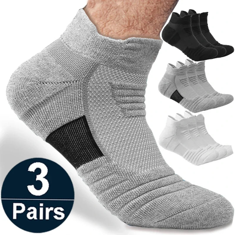 Anti-Slip Cotton Sports Socks for Men & Women – Breathable, Odor-Resistant Soccer & Basketball Low Tube Socks, Fits EU 39–45