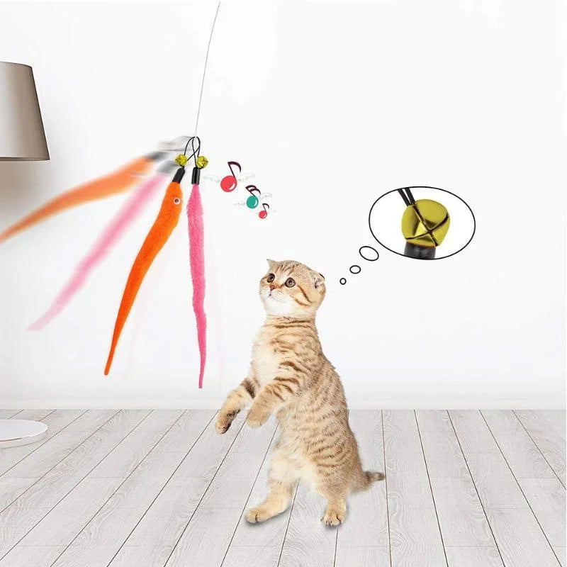 Plush Caterpillar Replacement Heads for Cat Wand, Interactive Plush Worm Toy Accessory, Pack of 5/6/10/11