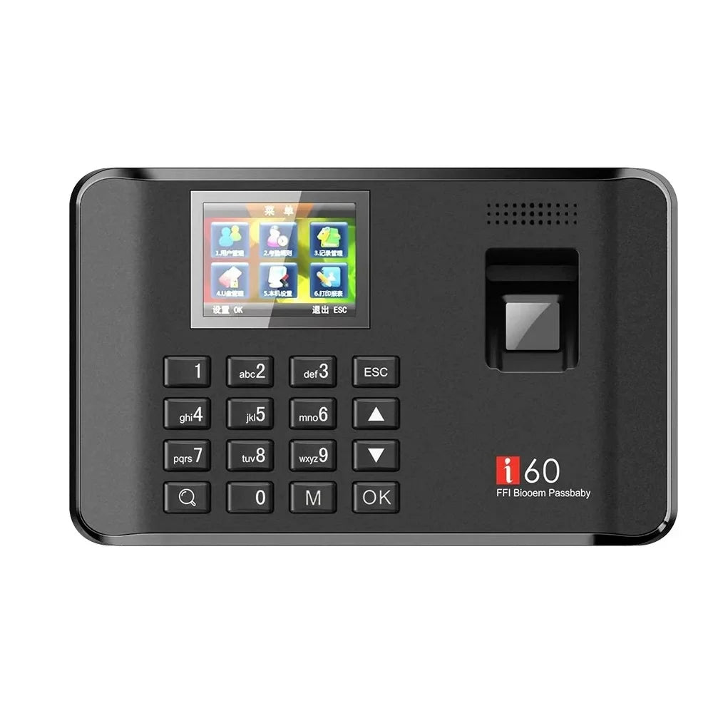 Biometric Fingerprint Time Attendance Machine - Multi-Function Employee Clock In/Out System for Office & HR