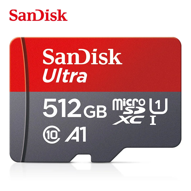 microSD Memory Card 32/64/128/256/512GB A1 Class 10 UHS‑I V10 TF Card for Smartphones, Tablets & Cameras
