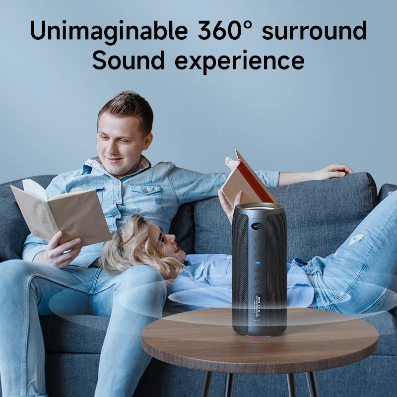 40W Portable Bluetooth Speaker – 3D Stereo Deep Bass, IPX5 Waterproof, TWS Wireless Boom Box