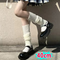 Y2K Fluffy Knit Leg Warmers for Women — Gothic Lolita Arm & Boot Covers, Lengths 40/50/70/75 cm (15.7–29.5 in), Black White