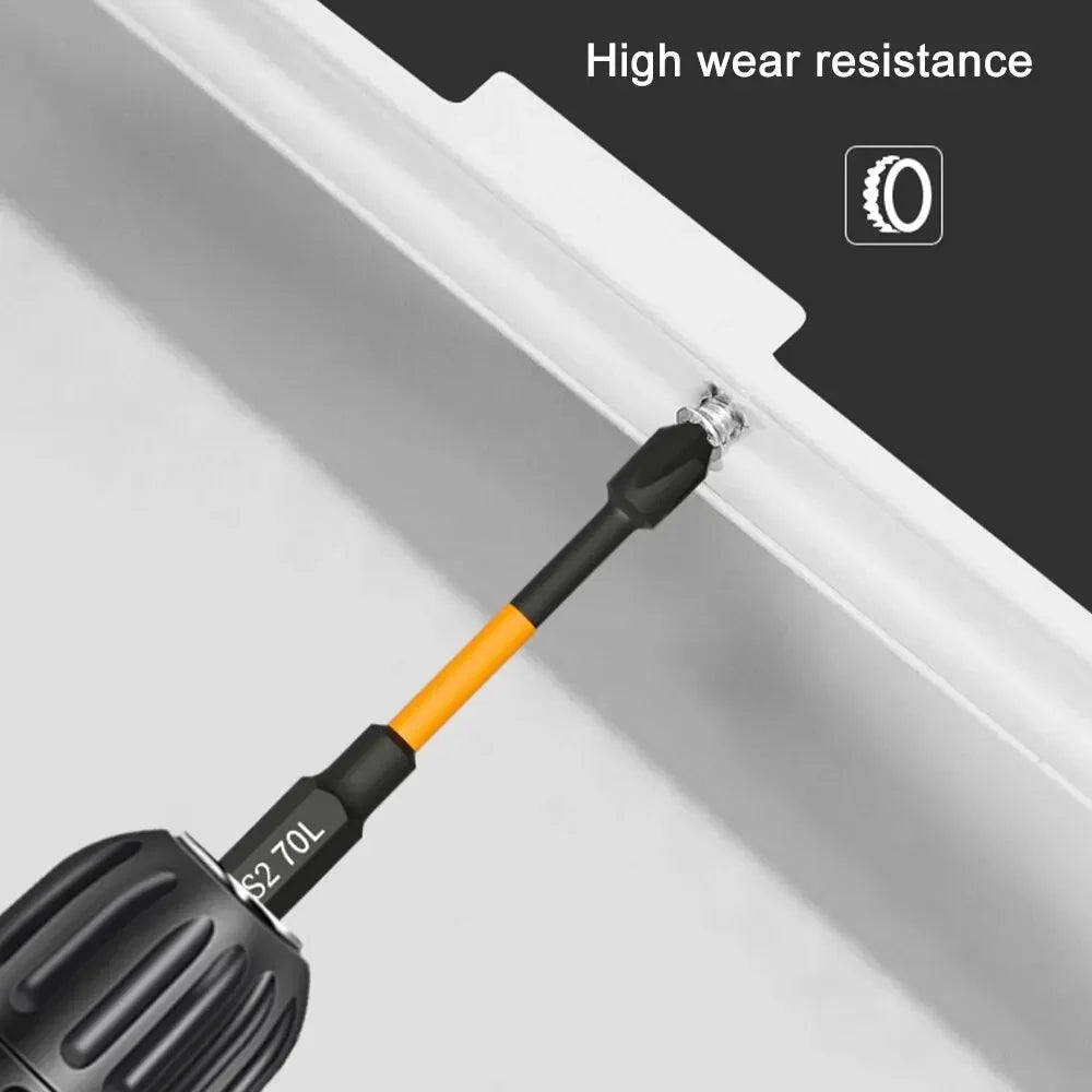 3-Pack S2 Impact Magnetic Phillips (Cross) Screwdriver Bits 50/65/70mm Anti-Slip for Electric Drills