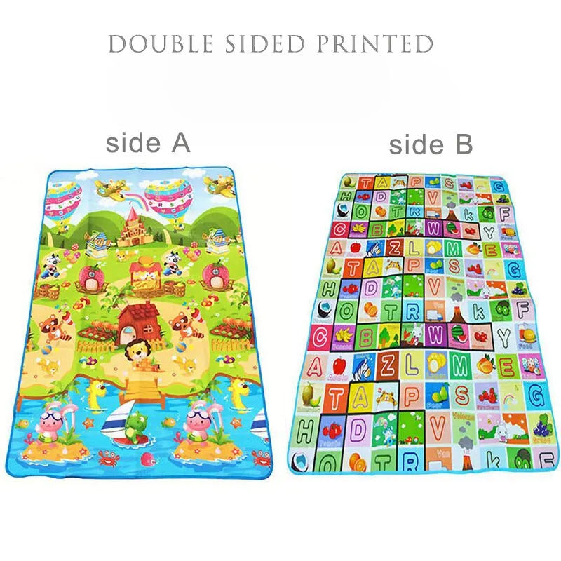 Double-Sided Baby Play Mat 71 x 47 in (180 x 120 cm) – EVA Foam Toddler Crawling Rug, Educational Animal Pattern, Waterproof Soft Floor