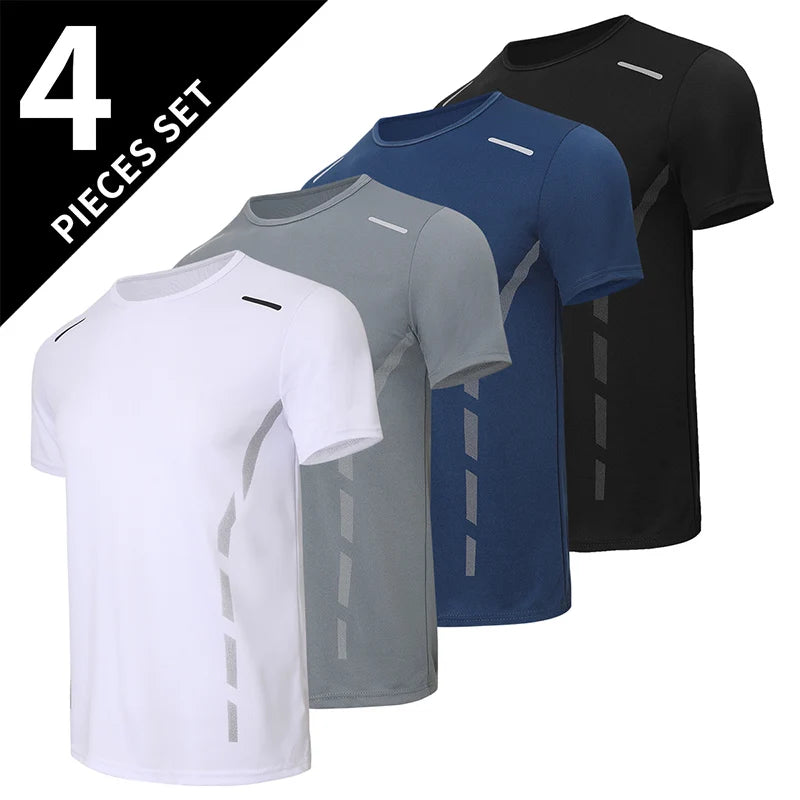 Men's Gradient Quick-Dry Sports T-Shirt Short Sleeve - Running & Fitness Casual Tee