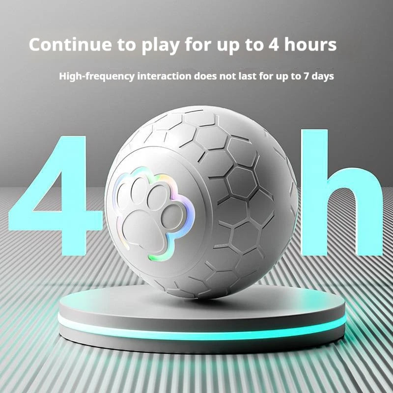 Interactive Rechargeable Pet Toy Ball – Automatic Bouncing & Rolling with RGB LED Lights for Dogs & Cats