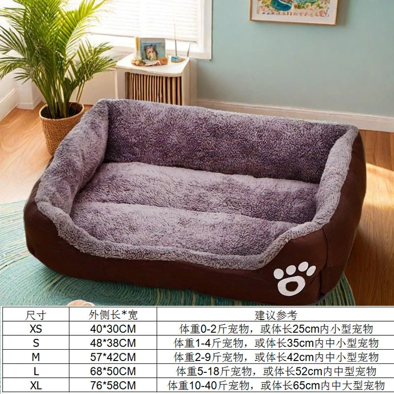 Large Plush Pet House Bed — Deep Sleeping Calming Dog & Cat Cushion for Puppies and Small Breeds (Chihuahua)